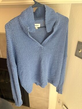 Pistola Cozy Blue Popcorn Knit Pullover Sweater